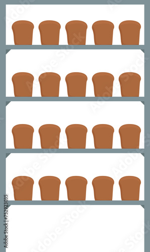 Bread stack icon cartoon vector. Bread production factory. New modern line