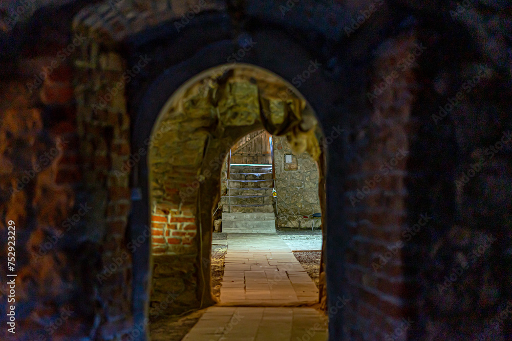 The dungeons of the old castle in Lviv