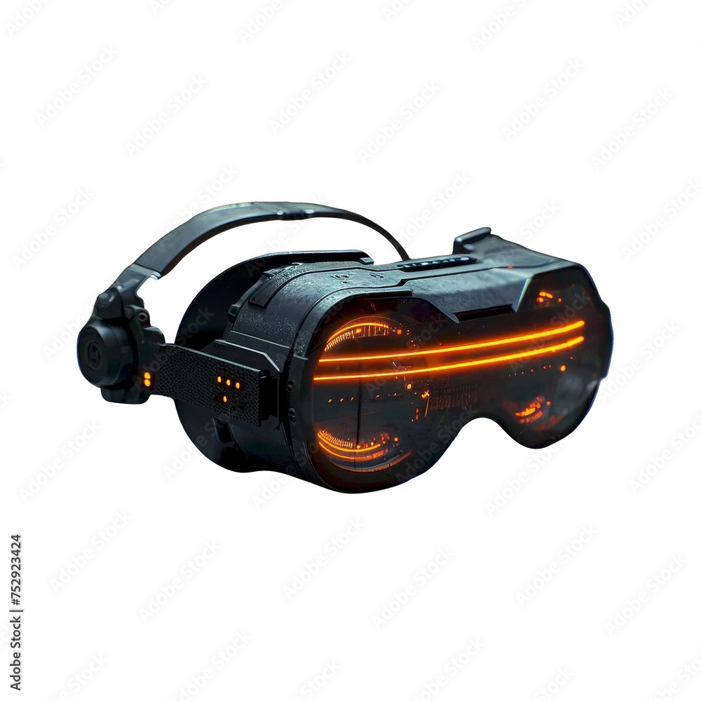 Virtual Reality Headset With Glowing Lights