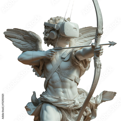 Statue of Cupid Holding Bow and Arrow