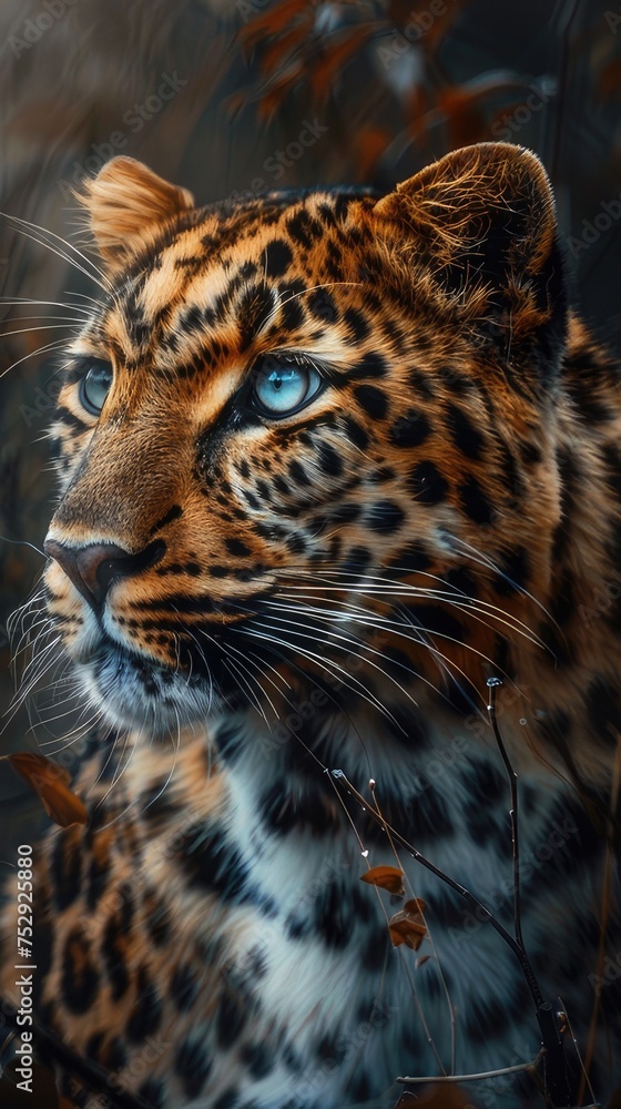 a European Ice Age leopard in a cinematic setting. a European Ice Age leopard in a cinematic setting.