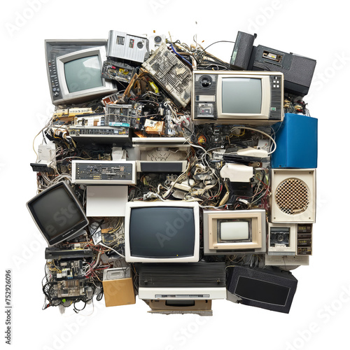 A Pile of Old Televisions and Computers