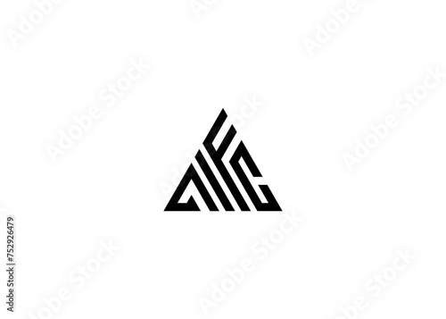 AIFC triangle letter logo design with triangle shape. Monogram triangle vector logo template.