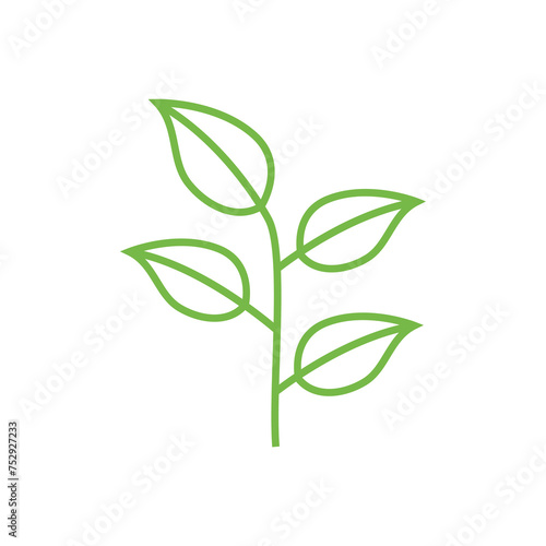 Green leaf ecology nature element vector icon isolated on white background