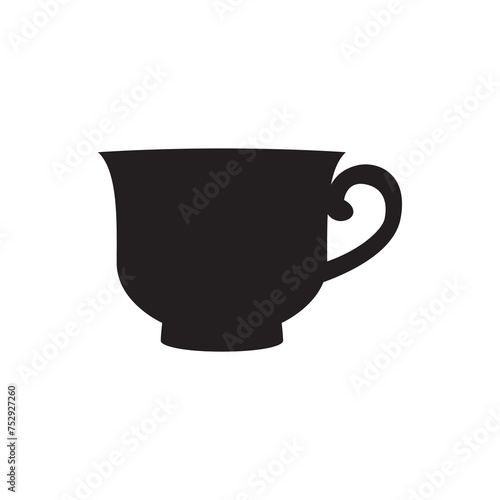 Coffee cup icon vector illustration sign.
