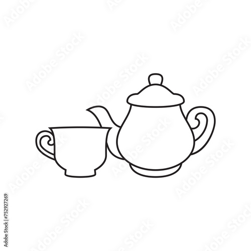 Kettle line icon, kitchen and teapot, kettle vector icon.