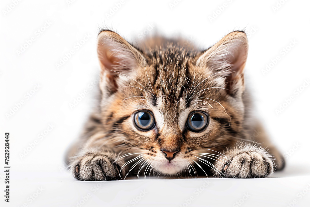 Curious Bengal kitten, its eyes full of playful mischief. Isolated on transparent background.  