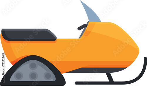 Snow bike icon cartoon vector. Artic exploration. Creature researcher man
