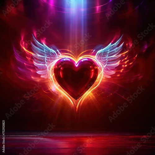 Flying hearts with wings,swift fast love and romance
