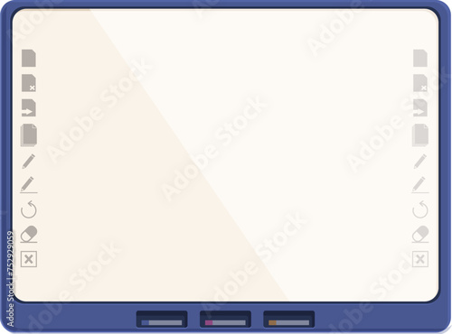 Interactive screen icon cartoon vector. Touch smart screen. Child education office