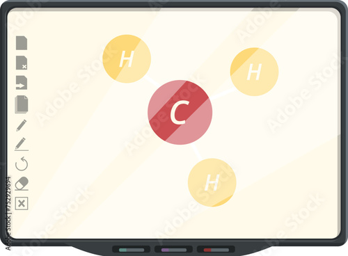 User interactive board icon cartoon vector. Smart digital. Information teacher