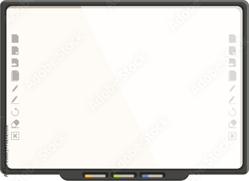 Touch screen board icon cartoon vector. Education at school. Computer tactile