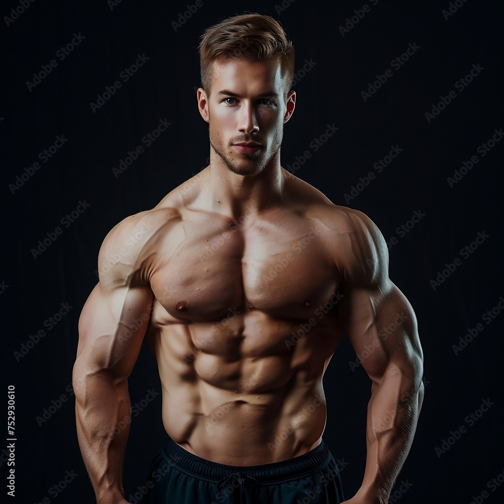man working out in the gym dramatic scene direct	
