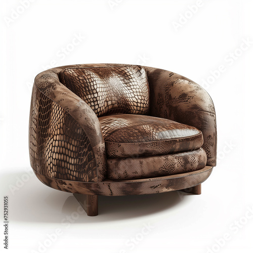fauteuil moderne en peau de serpents 