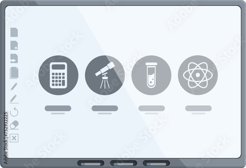 School board learning icon cartoon vector. Media visual. Operator contact