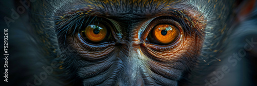 Intense Eyes of a Monkey in Close-Up View © LAJT