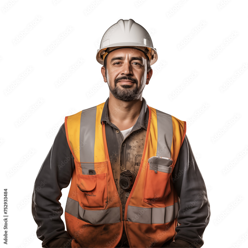 portait of a construction worker on white portait of a construction worker on white
