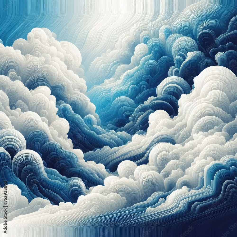 Obraz premium A cloud with white and blue colors
