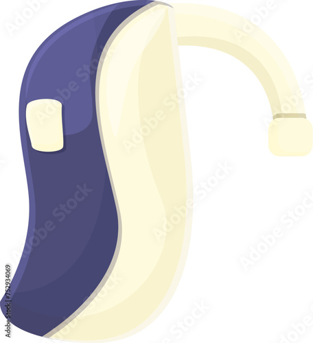 Small hearing aid icon cartoon vector. Control loud device. Sound analog equipment