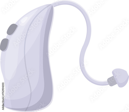 White color hearing aid icon cartoon vector. Level sound analog. Hear care deaf
