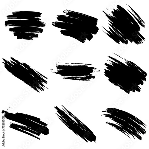 Monochrome Schwarze Pinselstriche: Kreative Objekt Vektorgrafik