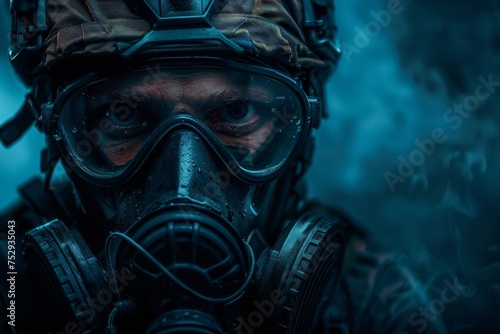 Unrecognizable military person in tactical gear with a focus on equipment