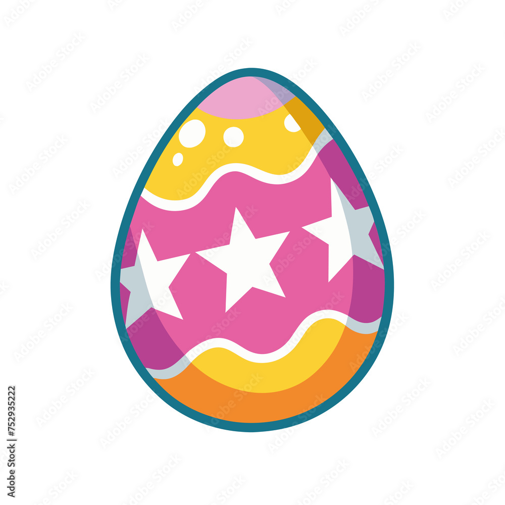 Isolated colorful easter egg illustration in png Isolated colorful easter egg illustration in png