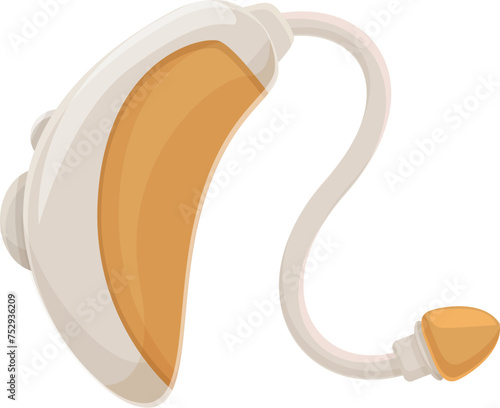 Surgery deaf device icon cartoon vector. Hearing aid. Care device loss