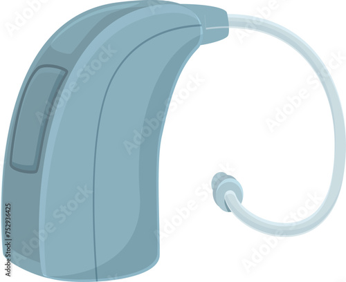 Blue color hearing aid icon cartoon vector. Level noisy. Acoustic silence organ