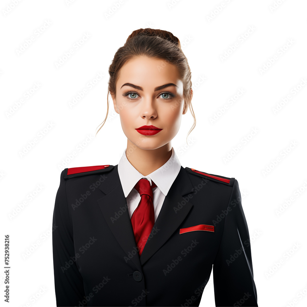 Portait of a flight attendant, isolated on white Portait of a flight attendant, isolated on white