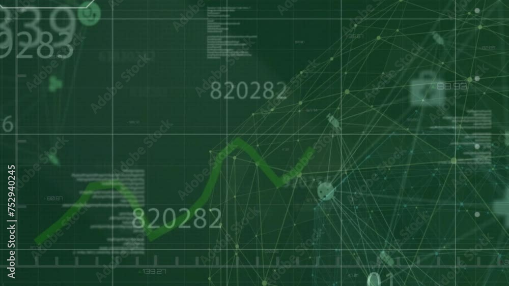 Animation of network of connections and data processing over grid Animation of network of connections and data processing over grid