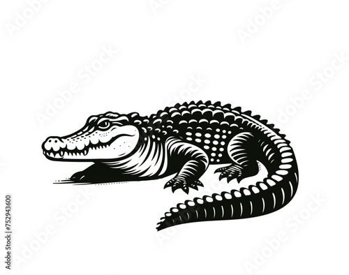 Crocodile or alligator isolated vector illustration