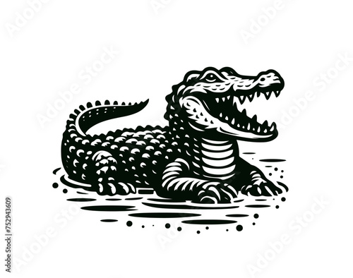 Crocodile or alligator isolated vector illustration