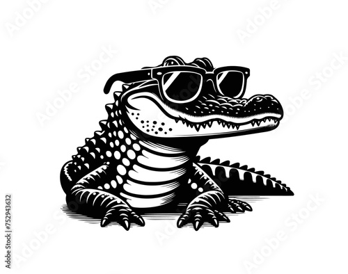 Crocodile or alligator isolated vector illustration