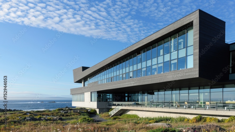 oceanographic research institute by the sea, with state-of-the-art facilities for marine biology studies oceanographic research institute by the sea, with state-of-the-art facilities for marine biology studies