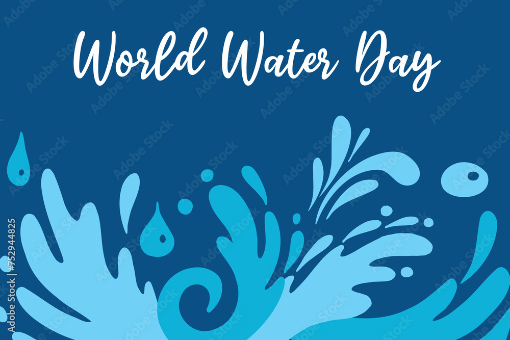 world water day vector illustration flat design. Splashes and drops composition banner. 22 march world water day vector illustration flat design. Splashes and drops composition banner. 22 march