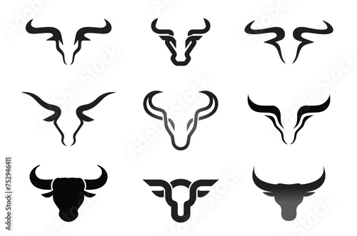 creative buffalo cow ox bull head collection vector design inspiration photo