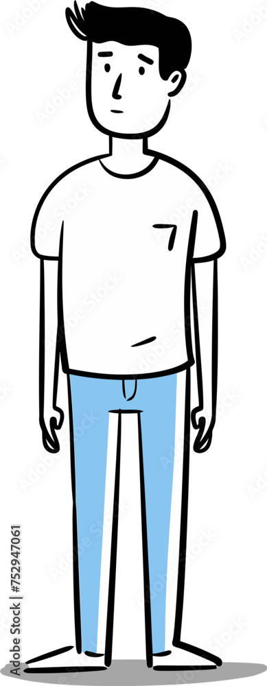 The Contemplative Man Reflective Reverie in Vector Form