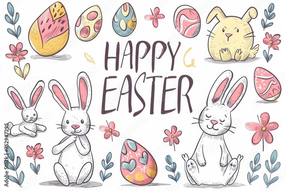 Colorful Easter Egg Basket Easter love. Happy easter heartwarming thought bunny. 3d Eggstraordinary Easter hare rabbit illustration. Cute Angel festive card Pastel Passion copy space wallpaper Colorful Easter Egg Basket Easter love. Happy easter heartwarming thought bunny. 3d Eggstraordinary Easter hare rabbit illustration. Cute Angel festive card Pastel Passion copy space wallpaper