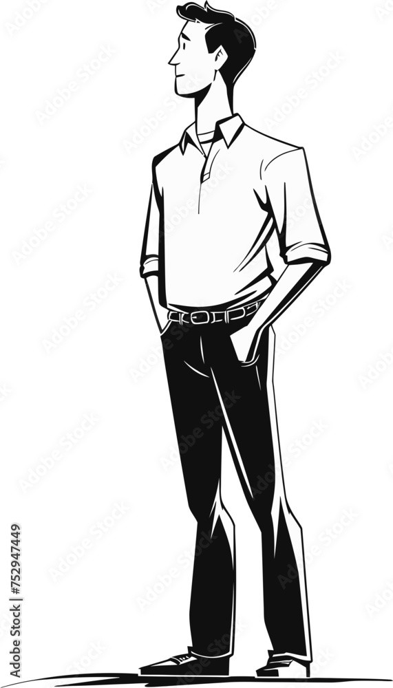 Man and Zeppelin Airship Adventure in Vector Illustration Man and Zeppelin Airship Adventure in Vector Illustration