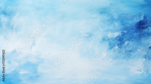 Closeup of abstract rough blue and white art painting texture