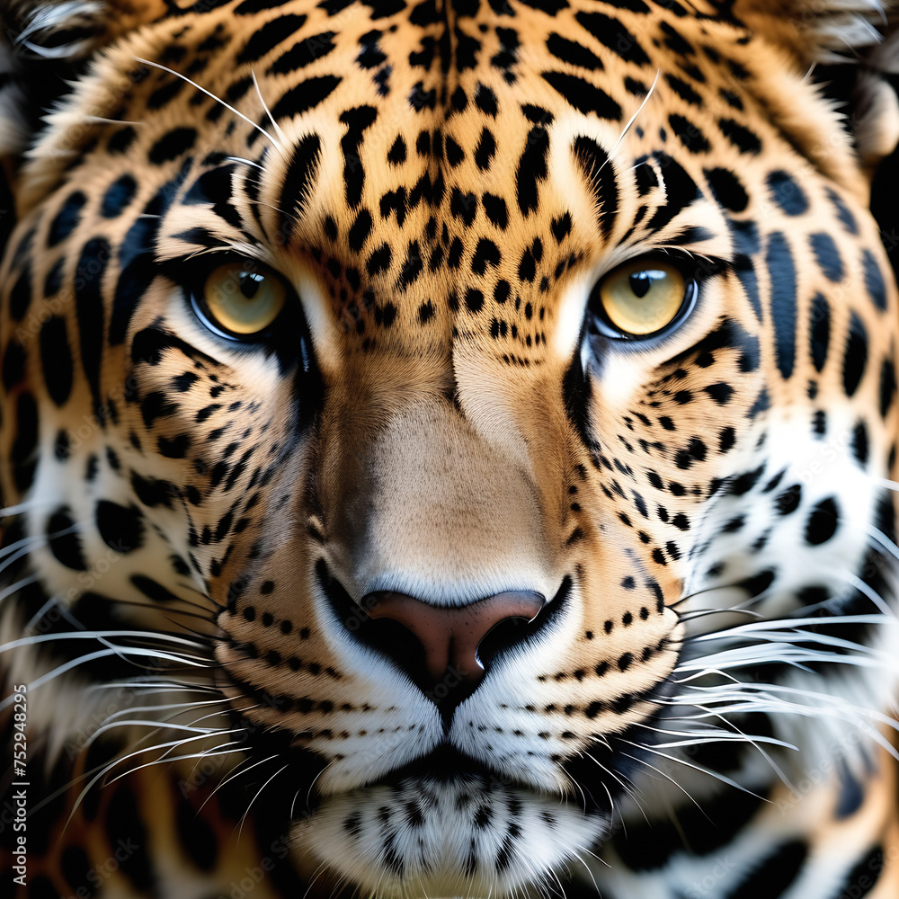 Close-up image of a leopard's face Close-up image of a leopard's face