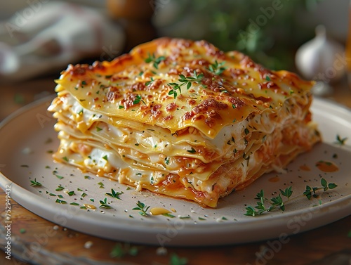 Close up of lasagna