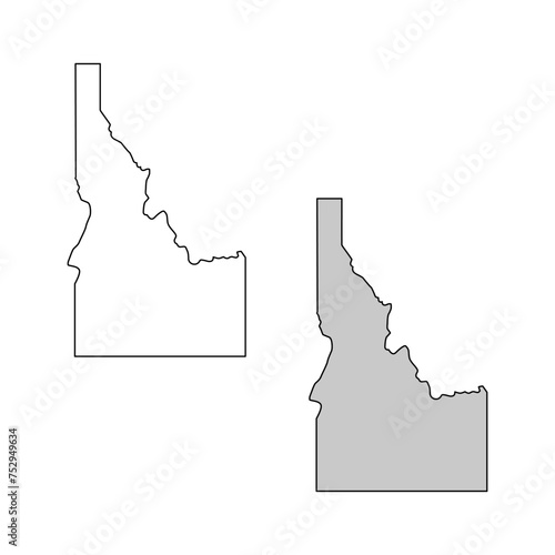 United States of America, Idaho state, map borders of the USA Idaho state.