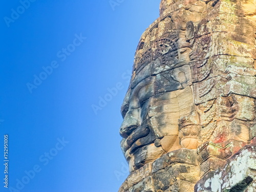 Bodhisattva Avalokiteshvara face on Bayon temple in Angkor, Cambodia © Elenarts