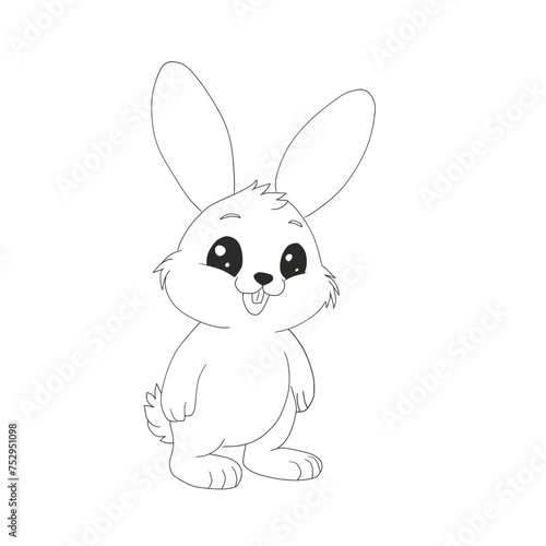 rabbit cartoon characters line  © YANATHIRA