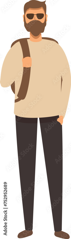 Hipster with leather belt icon cartoon vector. Modern culture style. Object accessory