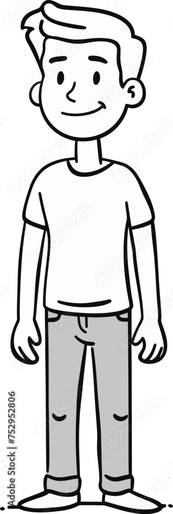 The Reflective Man Thoughtful Contour in Vector Form The Reflective Man Thoughtful Contour in Vector Form