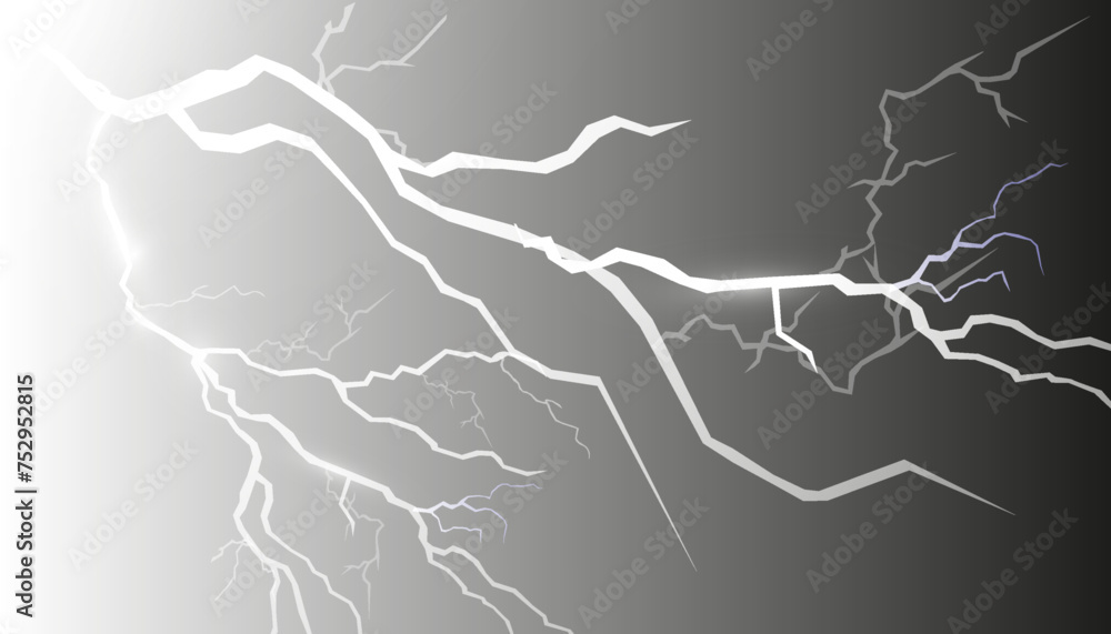 Set of lightnings. Thunder-storm and lightnings. Magic and bright lighting effects.Vector Illustration Set of lightnings. Thunder-storm and lightnings. Magic and bright lighting effects.Vector Illustration