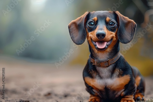 Playful Dachshund Puppy in the Forest